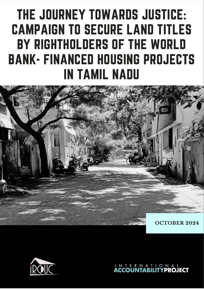 VanessaPeter16's tweet photo. @ircduc and @4accountability launched their report, “The Journey towards Justice: Campaign to Secure Land Titles by Rightsholders of the World Bank-financed Housing Projects in Tamil Nadu.” @WorldBank @WorldBankIndia @TNUHDB_Official
To read more: https://t.co/M9gwFwP5Ug https://t.co/17Ra1W0sb3