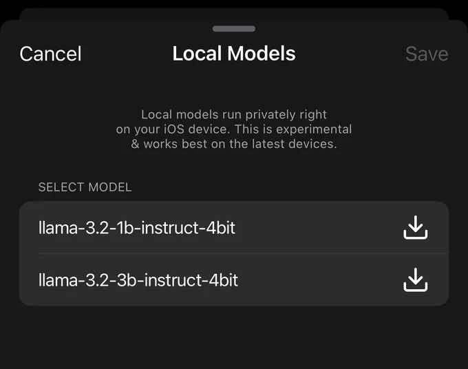 Wow, so many (2) local models in Apollo App /s