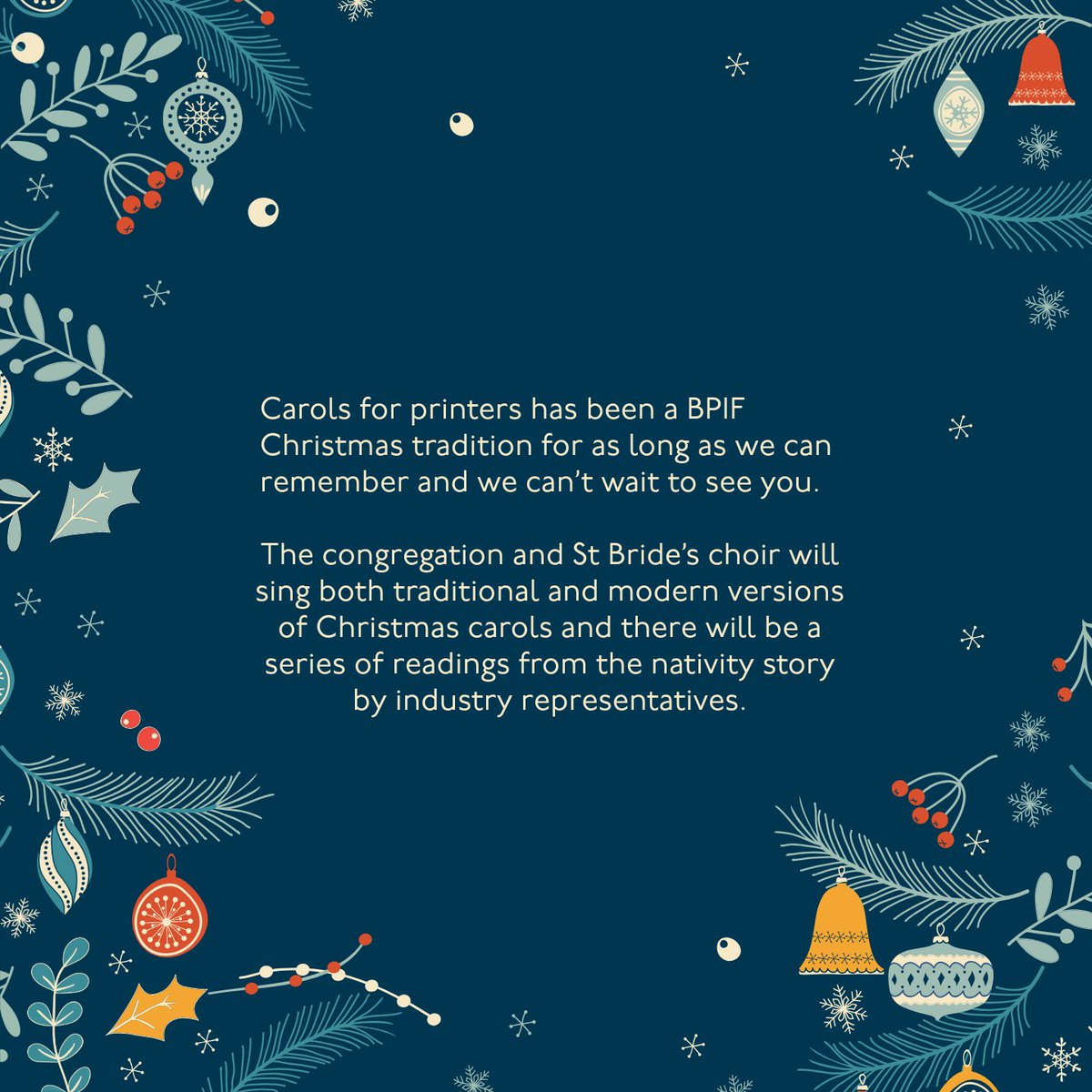 BPIF's tweet photo. It's almost time! We're looking forward to seeing you tomorrow at St Brides Church for the annual Carols for Printers celebration!

For those of you who haven't had the chance yet, click here to register: https://t.co/wfU8aSGsVo

#printingindustry #bpif #events #christmas https://t.co/i6ECAcP0eT