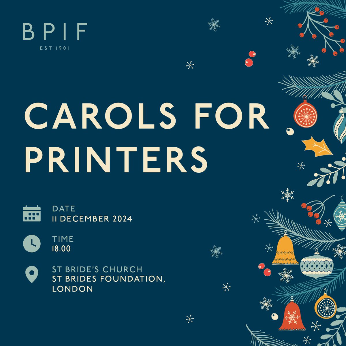 BPIF's tweet photo. It's almost time! We're looking forward to seeing you tomorrow at St Brides Church for the annual Carols for Printers celebration!

For those of you who haven't had the chance yet, click here to register: https://t.co/wfU8aSGsVo

#printingindustry #bpif #events #christmas https://t.co/i6ECAcP0eT