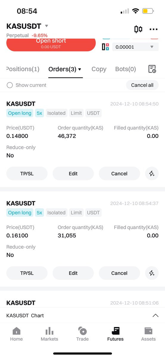 AlexYanukov's tweet photo. Update 6 on my 260k $KAS trade

- Added 5k on this drop
- Placed limit order @ 0.161 for 5k
- Placed limit order @ 0.148 for 6k
- IF SL hits @ 0.142 I will be BE

Receipts👇 https://t.co/59XNxSvTv2