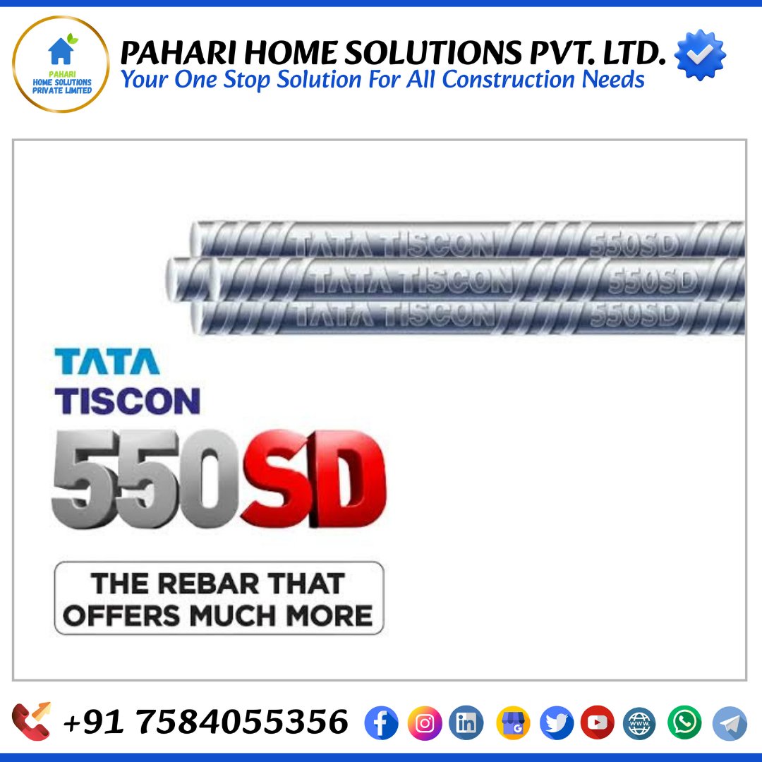 paharihome's tweet image. 📣🎉 Year-End Offers on TATA Tiscon TMT Bars in Bengal! 🗞️

🏡 Pahari Home Solutions Pvt. Ltd. – Your trusted partner for construction materials.

#TataTiscon #TMTBars #YearEndOffers #WestBengal #ConstructionMaterials #PahariHomeSolutions #BuildingStrong