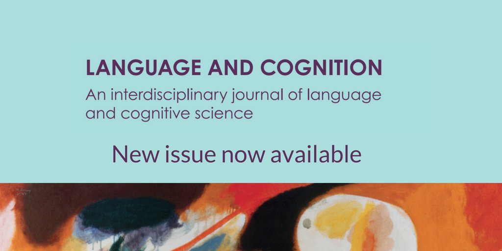 New Issue of Language and Cognition now available
📚 cup.org/4iobEkL
#linguistics