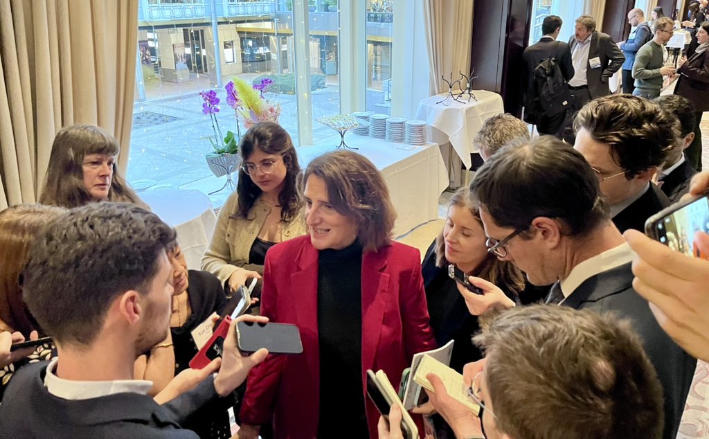 .<a href="/Teresaribera/">Teresa Ribera</a> meets the Brussels press pack on the antitrust beat.
