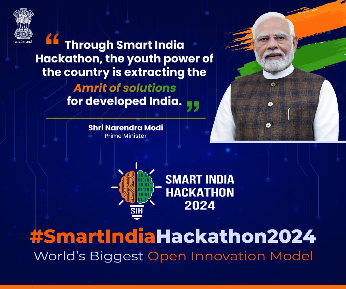 lnct_group's tweet photo. Unleashing Youth Power for Innovation - #SmartIndiaHackathon2024 - The world's biggest open innovation model.
@PMOIndia @dpradhanbjp @EduMinOfIndia @AICTE_INDIA @mhrd_innovation
#SmartIndiaHackathon #SIH2024 #InnovationInAction #HackathonFinale
#InnovationForIndia #SIH2024 https://t.co/X3ElgI6kr2
