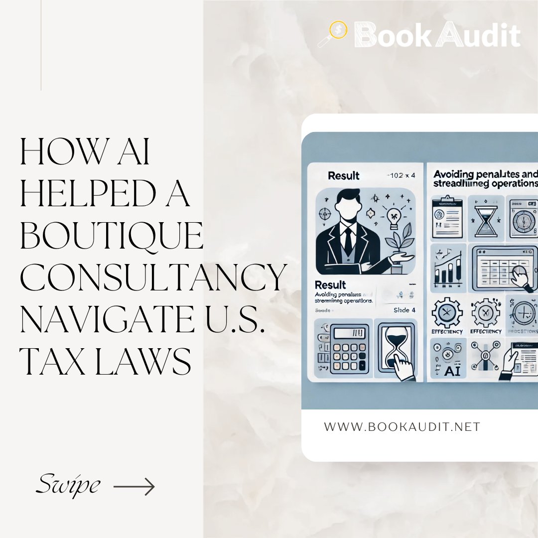 bookaudit's tweet photo. 🏛️ AI Simplifies Tax Compliance for Consultancies 🏛️
Discover how a boutique firm used AI to automate sales tax, track state laws, and focus on clients while avoiding penalties.
#TaxCompliance #AIDrivenSolutions #EfficientOperations #StayCompliant #BusinessGrowth https://t.co/neX1nJ5R4o