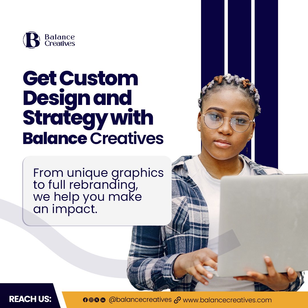 BalanceCreativ1's tweet photo. At Balance Creatives, we're passionate about helping businesses like yours stand out and shine. From custom graphics to full rebranding, we'll work with you to create a look and feel that's uniquely yours. 

#BalanceCreatives #MediaAgency #AdvertisingAgency https://t.co/2JObdc6E6Y