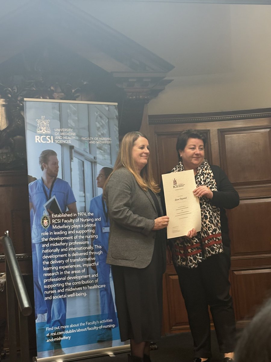 CavmonN's tweet photo. A massive congratulations to our Directorate ADONS Deirdre &amp; Sharon who were awarded a certificate in Leadership by Executive Coaching @RCSI_FacNurMid last Friday @petrinadonnelly @chaparooney @sweenema 
Thanks to @RCSI_FacNurMid &amp; @petrinadonnelly for supporting this initiative https://t.co/viM6XsgEdr