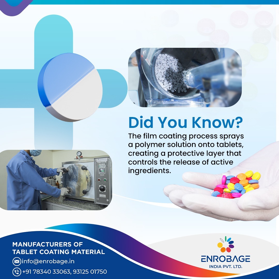 Enrobageindia's tweet photo. Fun Fact!🌟The film coating method involves spraying a polymer formulation onto tablets💊, creating a protective layer🛡️that precisely controls the release of active compounds. Discover the science behind your medications!

https://t.co/m7nDeJA2gI

#EnrobageIndia #Enrobage #Fact https://t.co/i69f66cSpY