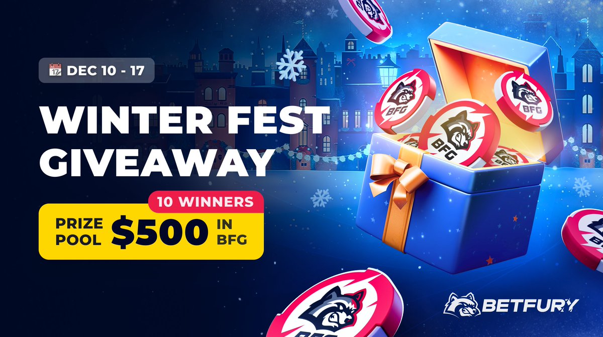 Join the #WinterWinsFest on #BetFury
❄️Fill your wallet with $450 000
betfury.tv/Winter_Wins_Fe…

🎁#GIVEAWAY for $500 in #BFG🎁
10-17.12 | 10 random winners | $50 for each

· Tag 2 friends
· Add your BetFury username in comments
❤️ + RT this post