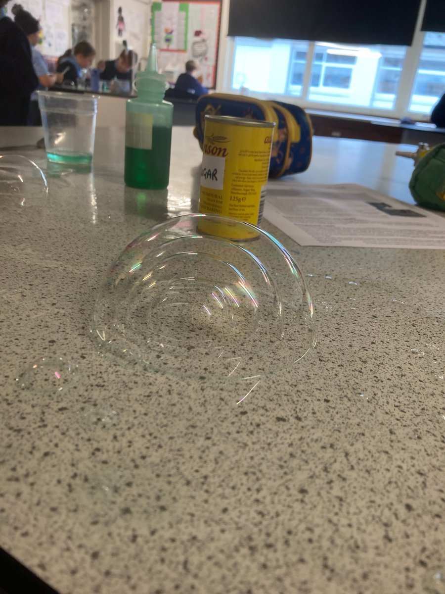Year 6 made bubbles today.  They learnt about what changes the stability and strength of the bubble and about expansion and flexion.  They also learnt how important it is to follow instructions and be patient!