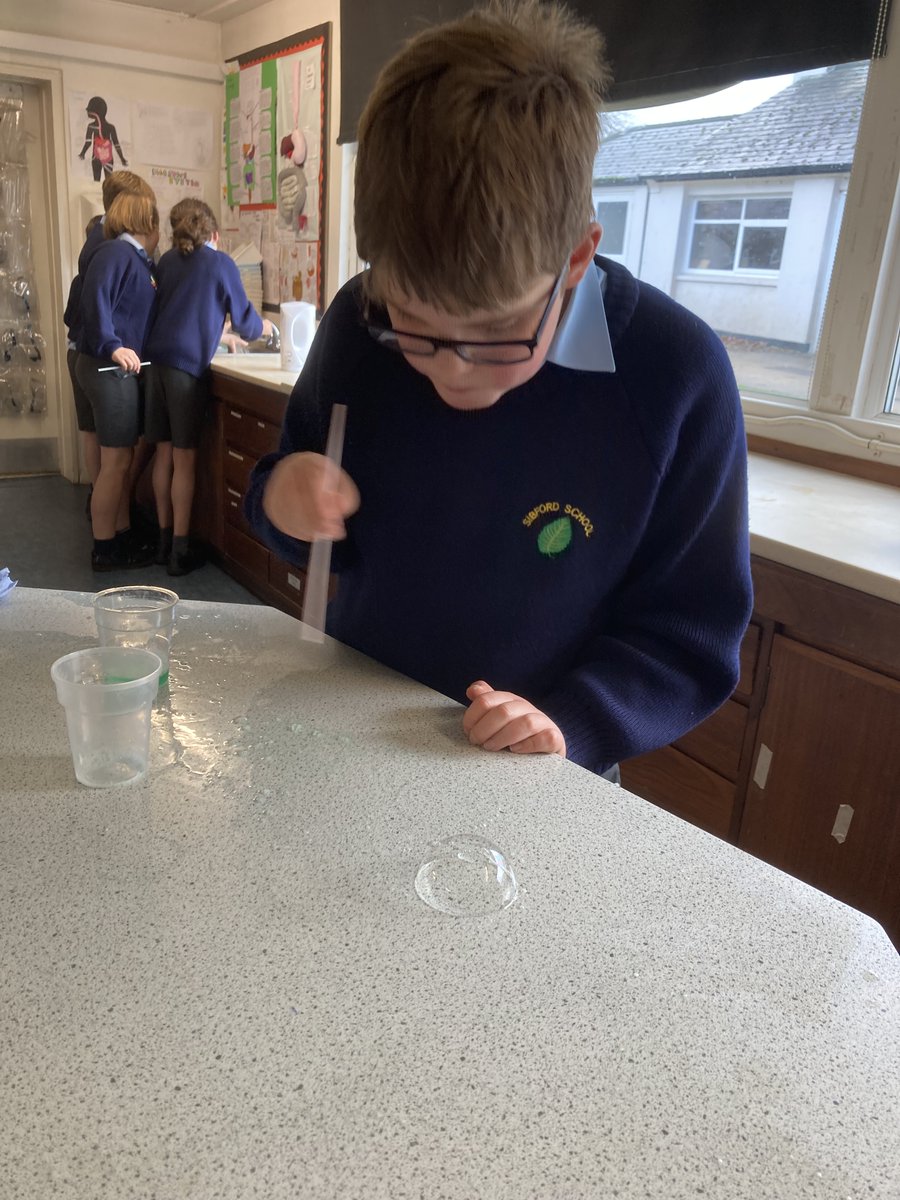 SibfordScience's tweet photo. Year 6 made bubbles today.  They learnt about what changes the stability and strength of the bubble and about expansion and flexion.  They also learnt how important it is to follow instructions and be patient! https://t.co/IQlWkj386l