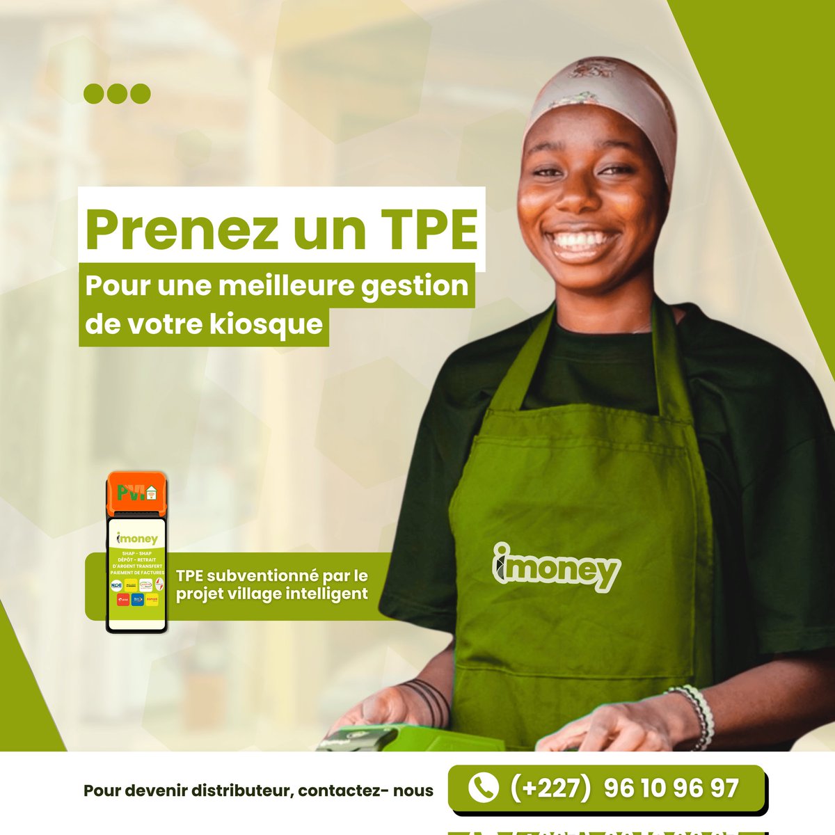 iPayMoneyy's tweet photo. Vous êtes gérant(e) de kiosque ?  

Optimisez la gestion de vos transactions grâce au TPE-PVI.  

👉 Centralisez tous vos services financiers : 

• Shap-shap 
• Dépôts-retraits
• Paiements de factures 
• Transferts d'argent  
...

(1/2) https://t.co/Fn2VfuIAPC