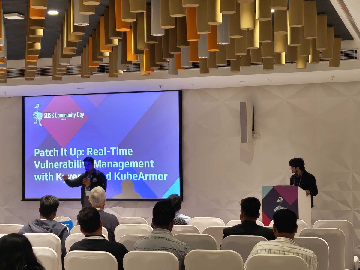 Real time vulnerability management with <a href="/kyverno/">Kyverno: CNCF Policy Engine</a> and <a href="/KubeArmor/">KubeArmor</a> , patches, and other security nitty-gritty of open source at #SOSSCommunityDay India 🇮🇳

Presented by maintainers of KubeArmor