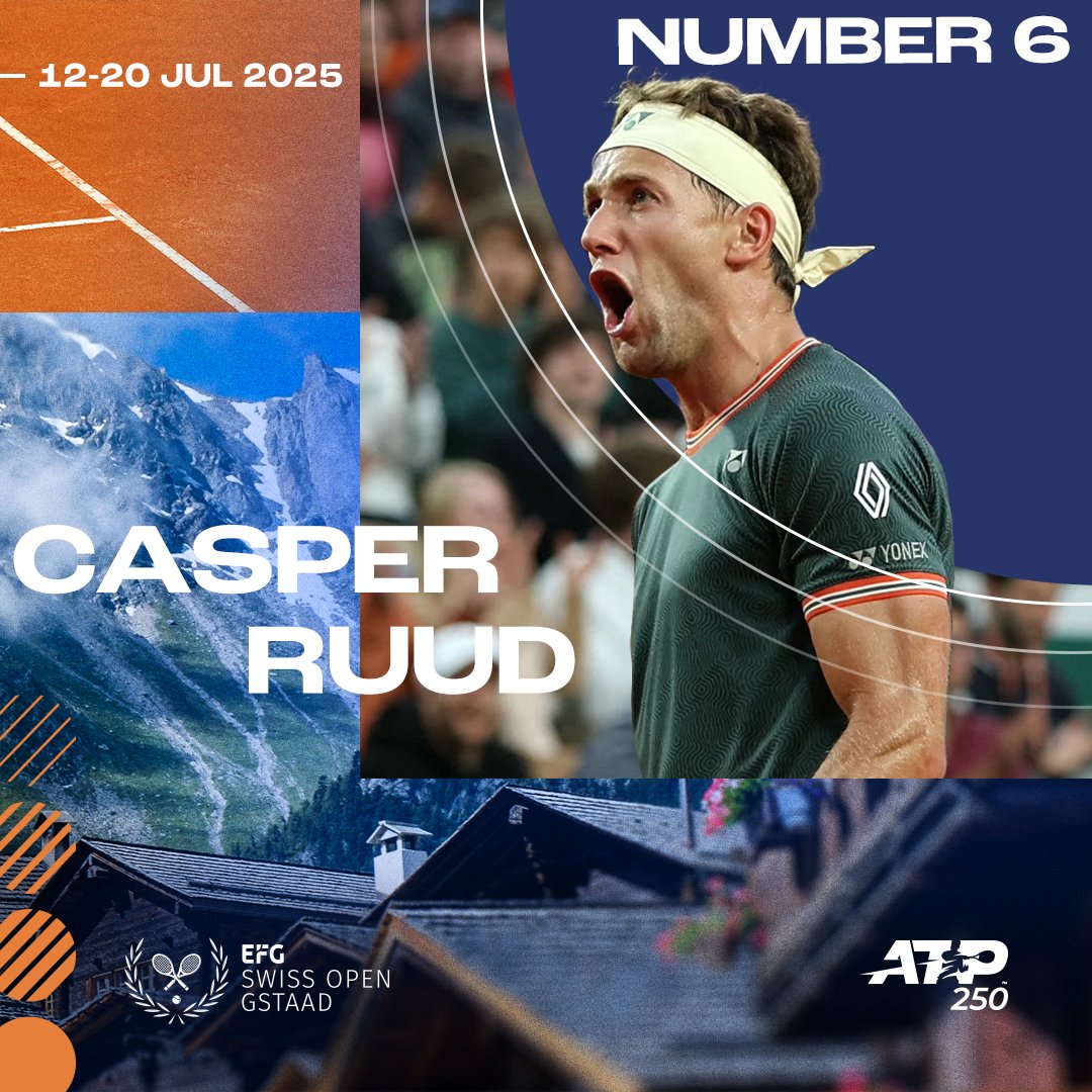 EFG Swiss Open Gstaad (@swissopengstaad) on Twitter photo Comeback alert! ⏰
<a href="/CasperRuud98/">Casper Ruud</a> , the two-time champion of the EFG Swiss Open Gstaad, will be back in next year!
The Norwegian will be returning to the Roy Emerson Arena, which has worked so well for him since his first appearance.
#atptour #tennis #gstaad #efg #ruud Comeback alert! ⏰
<a href="/CasperRuud98/">Casper Ruud</a> , the two-time champion of the EFG Swiss Open Gstaad, will be back in next year!
The Norwegian will be returning to the Roy Emerson Arena, which has worked so well for him since his first appearance.
#atptour #tennis #gstaad #efg #ruud