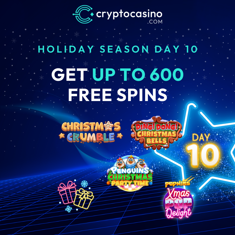 CryptoCasino's tweet photo. 🎁It's Holiday Season Day 10 at https://t.co/yj9zW2wUkK 

🎰Get up to 600 FREE SPINS on these #slots with your deposit in any #Crypto!    

🎅 Don’t miss out—start spinning today!

#freespin #BONUS #CryptoCasino https://t.co/5DwmPF2p9q
