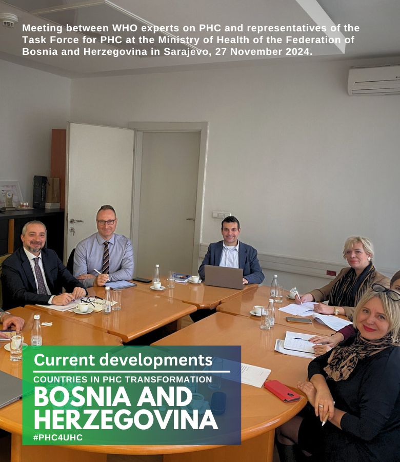 WHO_Europe's tweet photo. Last month marked a key step in shaping a community-based PHC model in Bosnia and Herzegovina.
Supported by @eubih, plans for health reform include community health centres integrating primary care with public health.
Roadmaps and pilots of the centres are set for March 2025. https://t.co/tlBKY9XJcJ