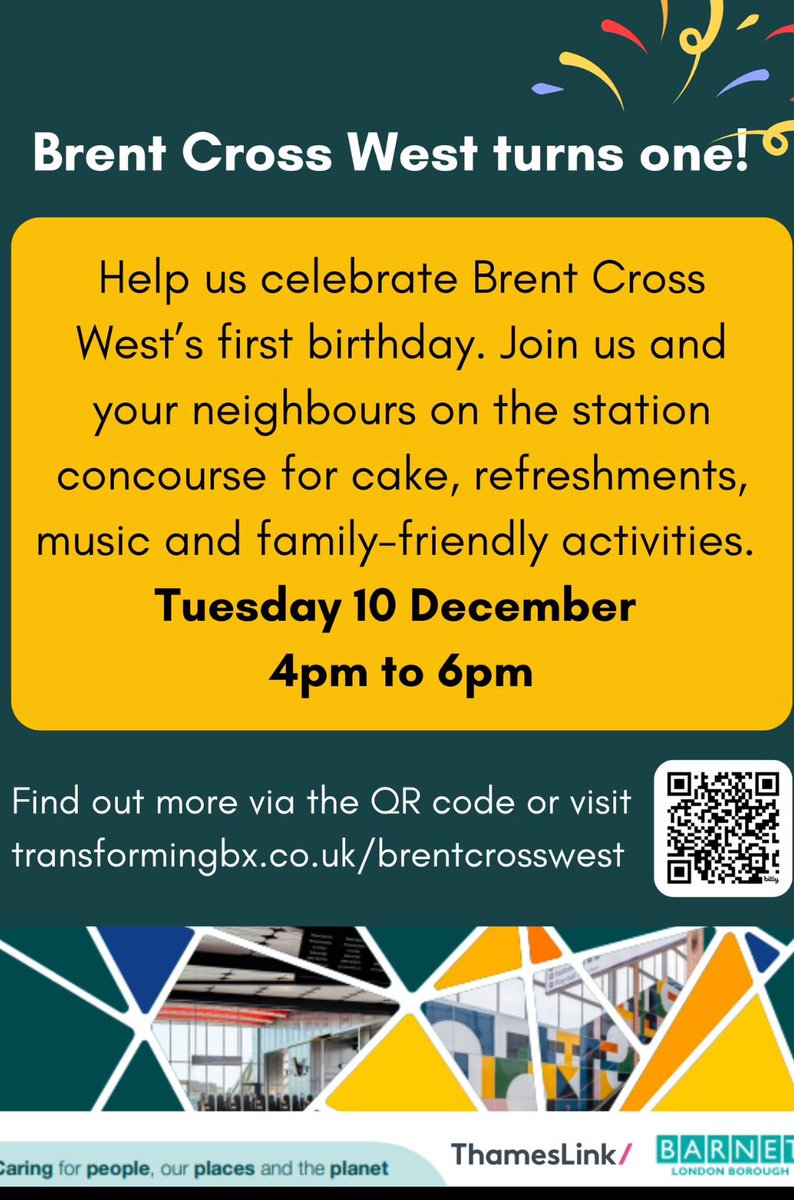 One year ago today, Brent Cross West station opened by <a href="/SadiqKhan/">Sadiq Khan</a> 

<a href="/RossSHouston/">Ross Houston 🇬🇧🇺🇦🌻</a> <a href="/alan_s01/">Alan Schneiderman</a> and I didn’t get the 4am train this morning from St Pancras to be on the first train, but we will be celebrating 4-6PM at the station today. 

Join us!