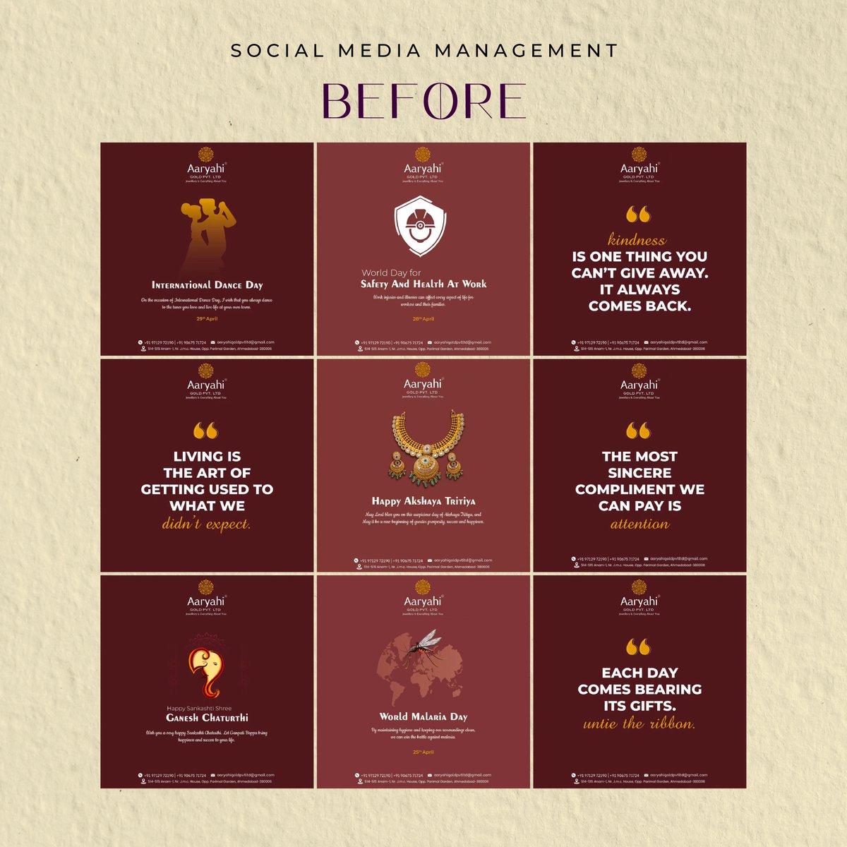 ThanksWeb's tweet image. Thanksweb has given Aaryahi Gold&apos;s socials a complete revamp!
Visit: thanksweb.in
Call: +91 8141990085
.

#Thanksweb #AaryahiGold #BrandRevamp #JewelryReimagined #SocialMediaMakeover #CreativeExcellence #socialmedia #branding #beforeafter