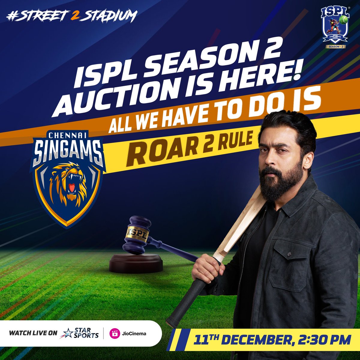 Suriya Sivakumar (@suriya_offl) on Twitter photo Our Singams are ready to roar!! Join us in our hunt for glory! #Season2Auction
#Street2stadium #Season2 #NewT10Era #EvoluT10n #ISPLT10 #Roar2Rule #ChennaiSingams
<a href="/sachin_rt/">Sachin Tendulkar</a> <a href="/suraj_samat/">Suraj Samat</a> <a href="/ShelarAshish/">Adv. Ashish Shelar - ॲड. आशिष शेलार</a> <a href="/Amolkk1976/">Amol Kale</a> <a href="/CSingams/">Chennai Singams</a> Our Singams are ready to roar!! Join us in our hunt for glory! #Season2Auction
#Street2stadium #Season2 #NewT10Era #EvoluT10n #ISPLT10 #Roar2Rule #ChennaiSingams
<a href="/sachin_rt/">Sachin Tendulkar</a> <a href="/suraj_samat/">Suraj Samat</a> <a href="/ShelarAshish/">Adv. Ashish Shelar - ॲड. आशिष शेलार</a> <a href="/Amolkk1976/">Amol Kale</a> <a href="/CSingams/">Chennai Singams</a>