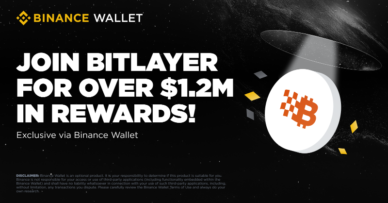 BinanceWallet's tweet photo. Join the 6-week @BitlayerLabs ecosystem campaign exclusively with #BinanceWallet and share in a $1.2M+ prize pool of $BTR and other tokens.

This week, complete social and on-chain tasks, including daily check-ins, to grab your share of the $600,000 Week 1 rewards.

Join now ⤵️