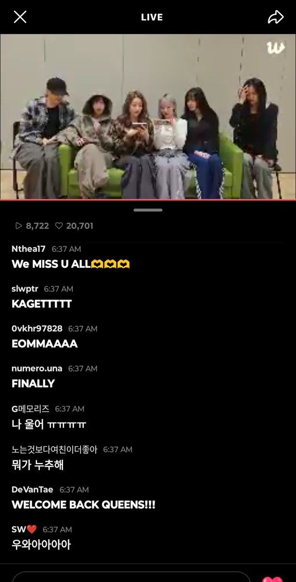 GFRD_BRASIL's tweet photo. 🚨🚨Gfriend está fazendo sua primeira Live no Weverse depois de 04 anos 😭😭😭

https://t.co/t03bd36TAY

VOCAL QUEENS IS BACK
#KillingVoiceWithGFRIEND
@GFRDofficial https://t.co/GFUTSQvhYy