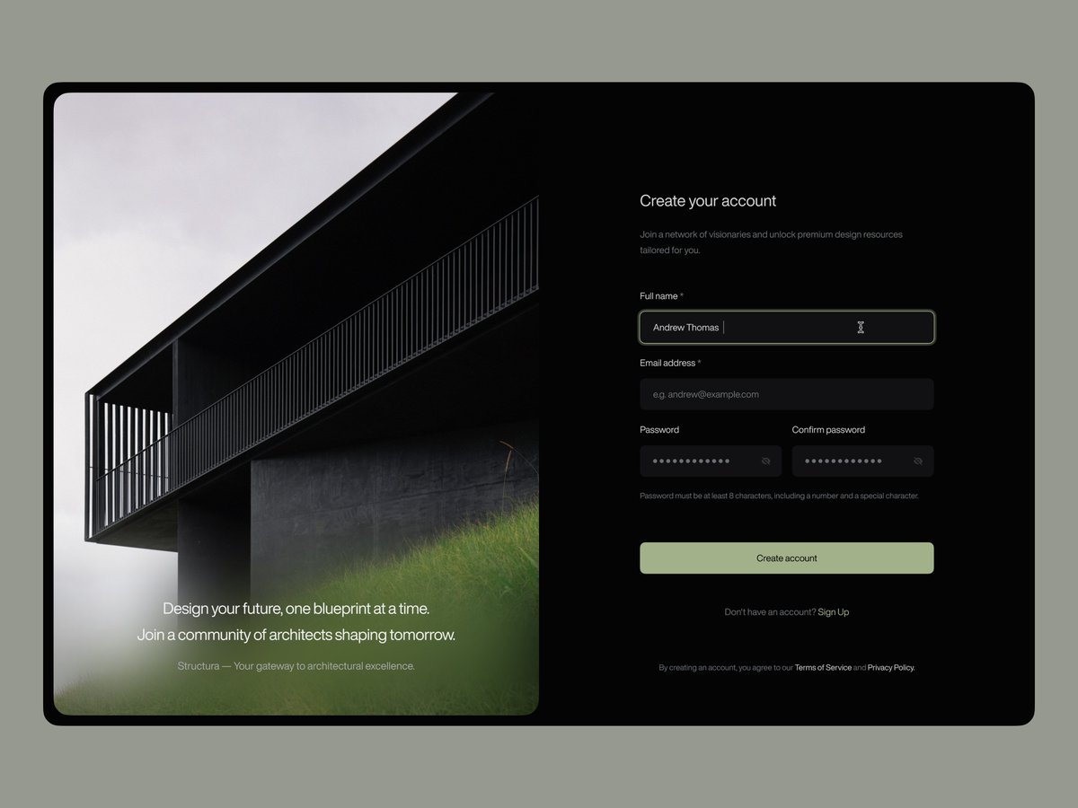 soria_design's tweet photo. Here’s my latest concept for a sign-up screen for a architecture studio. ✨

https://t.co/wleDp563kD

#uidesign #uxdesign #webdesigner https://t.co/bbDADg4aba