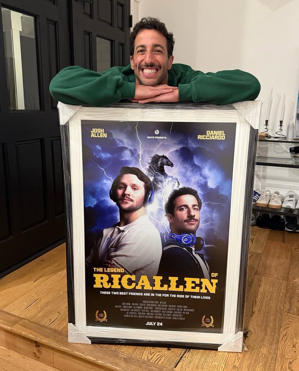 📸Former F1 driver Daniel Ricciardo via Instagram

“THE LEGEND OF RICALLEN: These two best friends are in for the ride of their lives” 🤣🤣 #BillsMafia