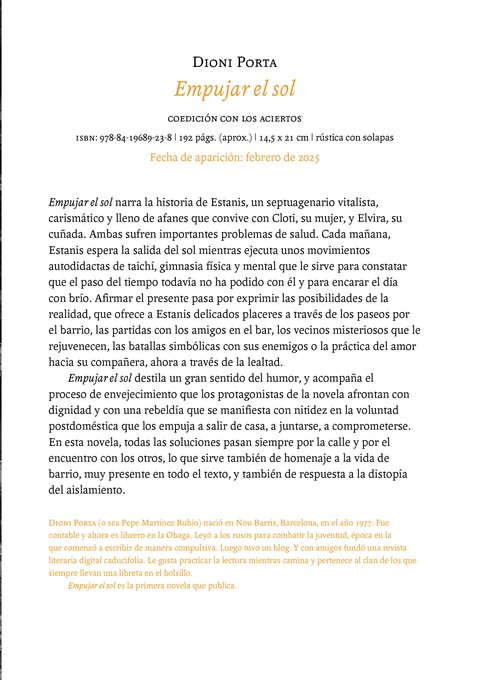 Este es el tuit más feliz de mi vida. 
En febrero publico mi primera novela. Será en una editorial de ensueño: <a href="/pepitaseditora/">Pepitas editorial</a> .
Os presento "Empujar el sol":