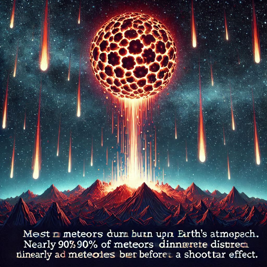BrijeshFaldu1's tweet photo. 🌠Most Meteors Burn Up in Earth's Atmosphere?
Nearly 90% of meteors disintegrate before reaching the ground, creating a shooting star effect.
#MeteorFacts #Astronomy #Space