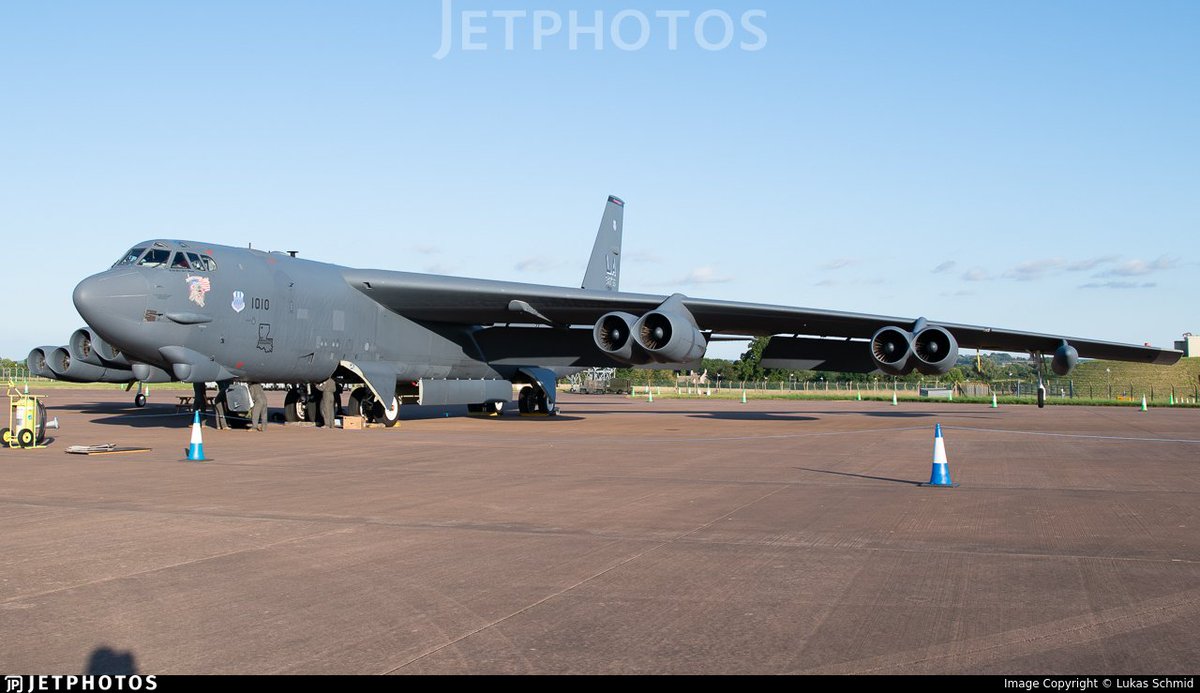 Andyyyyrrrr's tweet photo. 09:36 SURGE 21?-22 flt x2 USAF B-52/H Stratofortress's
Currently on Ground at RAF Fairford. Just been approved by Fairford Tower on 246.350 To begin Engine Start at own Discretion
21 is currently unconfirmed, S22 is Confirmed.
(jetphotos image)
#SURGE21 #SURGE22 #B52 No Tails Yet https://t.co/lTDF8kyyaf