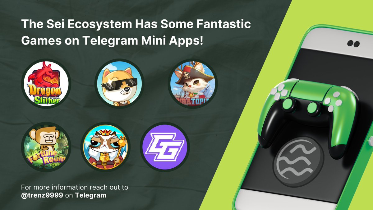 trenz999's tweet photo. The Sei Ecosystem Has Some Fantastic Games on Telegram Mini Apps! 

Looking for interesting games that combine strategy, enjoyment, and rewards? 

Here are the must-play games in the Sei Ecosystem. 🧵👇