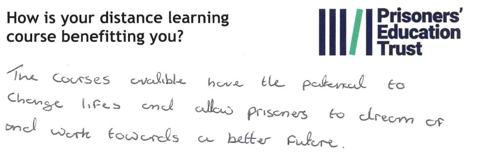 Thank you so much to everyone who supported and shared our <a href="/BigGive/">Big Give</a> #ChristmasChallenge!

With your wonderful support, we hit our target and raised an incredible £43,765 to help people in prison find hope through learning 📚