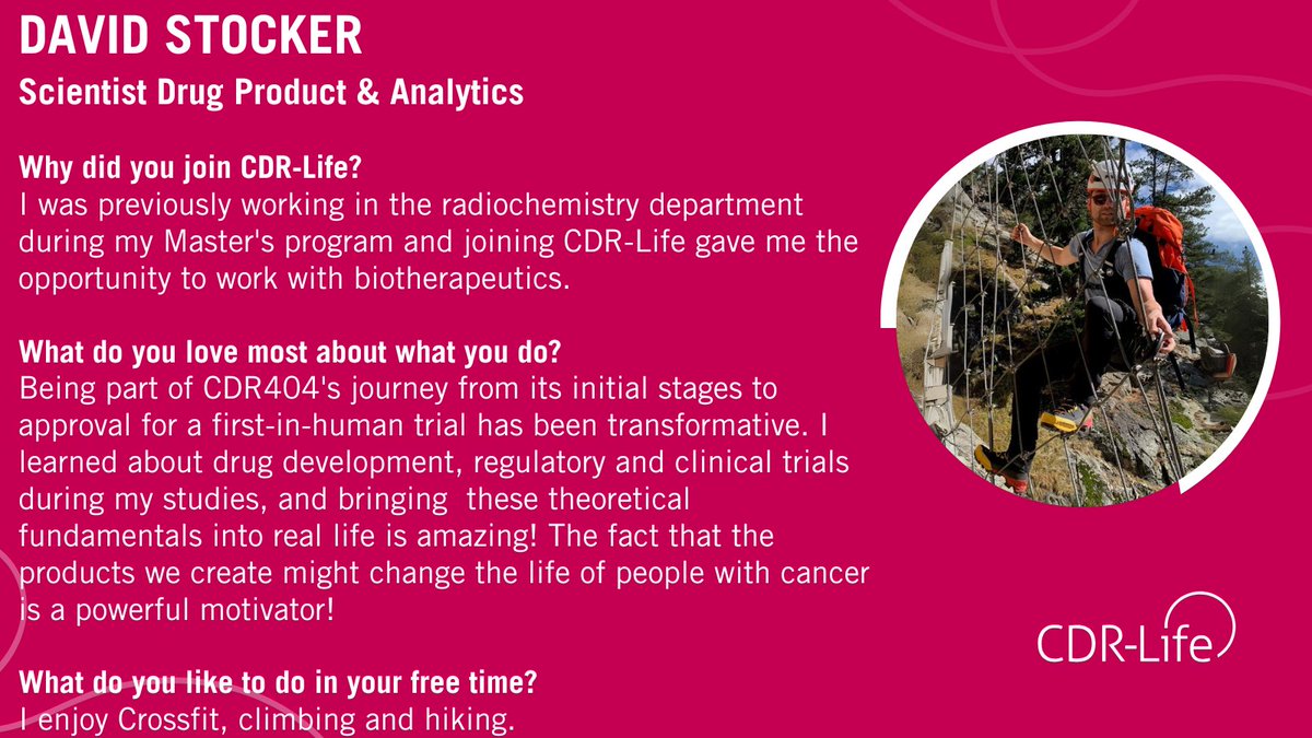 Science + People = Magic! David Stocker embodies CDR-Life's spirit. 3 years of great work in therapeutic development. Discover more about our incredible team and science: cdr-life.com