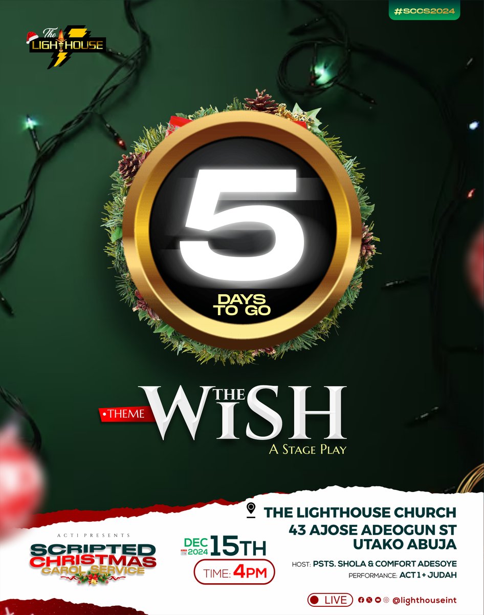 Lighthouseint's tweet photo. Just 5days to go and we can't stop being excited. Don't you just want to make a Wish...that today's The Wish! #TheWish #ScriptedChristmas #2024 https://t.co/lcXQjndpuQ