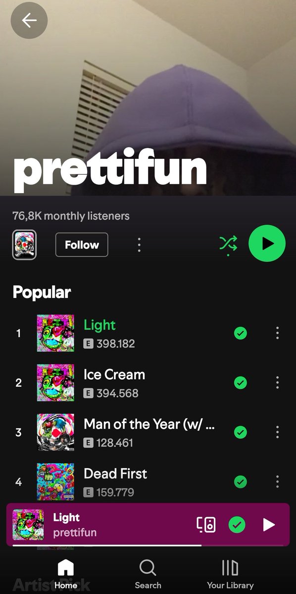 Prettifun is top 5 underground
Bro got 70k listeners and is insane