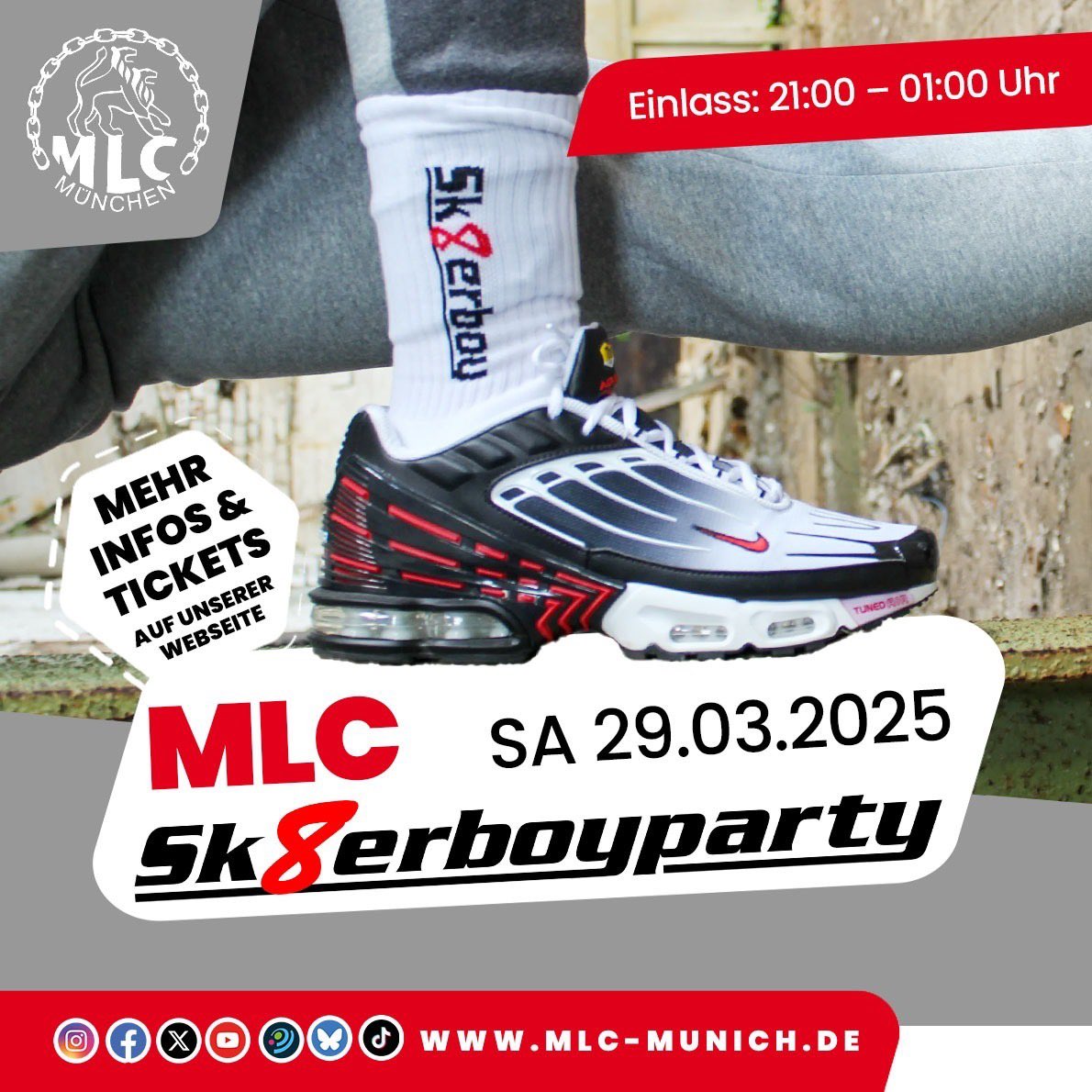 Liebe Mitglieder und Freunde,
heute möchten wir euch über unsere nächsten Events informieren.

Freut euch auf die New Year Party, die Fetish-Tram oder die S8erboyparty.

Infos zu den Events: t1p.de/tl834

<a href="/MlcUnderground/">MLC-UnderGround</a> <a href="/SpeXter/">SPEXTER</a>