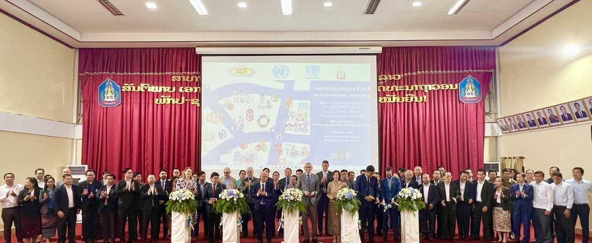 UNinLaoPDR's tweet photo. ✅Turning shared vision for inclusive, safe &amp; sustainable cities into reality.

At #UNHabitat 🇱🇦 3rd Lao National Urban Forum➡️conv. fostered among stakeholders 👉crucial to build a foundation that ensures urbanization becomes a transformative force for people’s prosperity 🤝 https://t.co/qVGKR89nWX