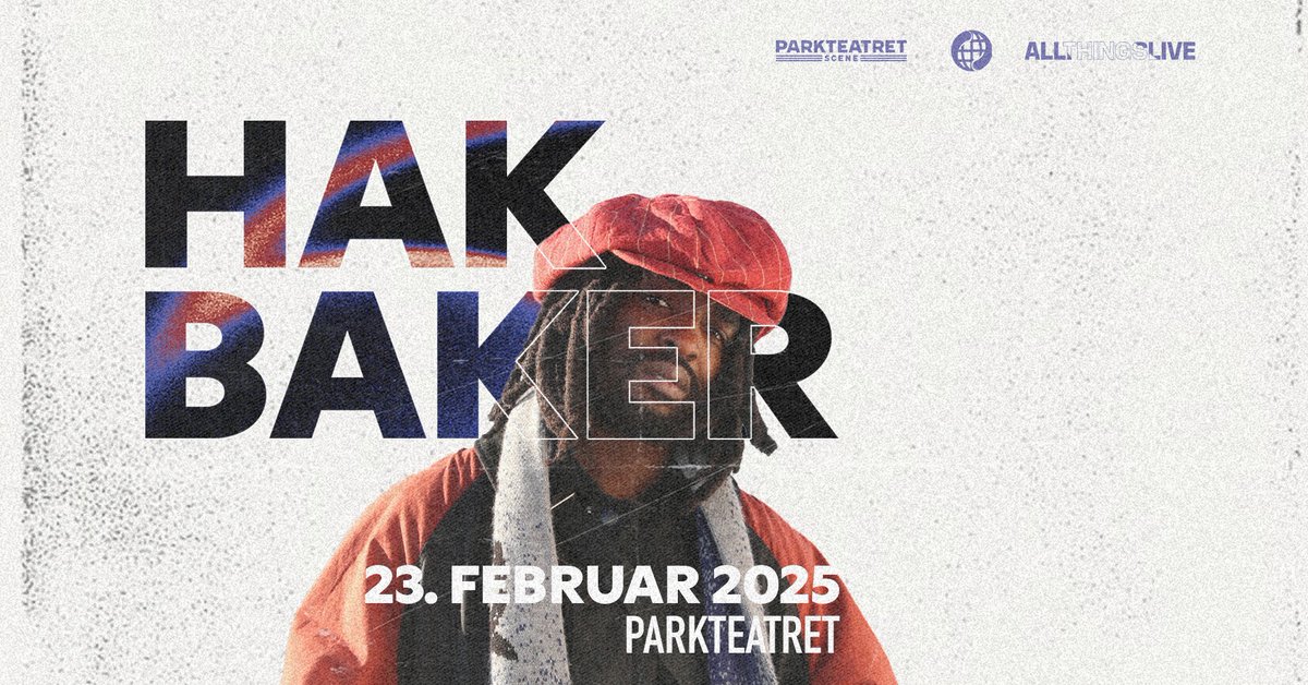 parkteatret's tweet photo. Konsertslipp! Hak Baker | Parkteatret | Pres. av All Things Live | 23.02💽
Billetter i salg fra 12.12: https://t.co/ApS1s8zREf https://t.co/PPUcCFaNPy
