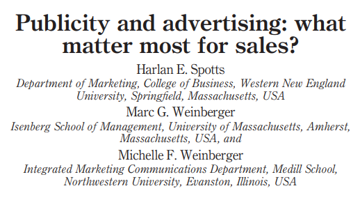 MojcaSvetek's tweet photo. In B2C context good PR trumps good advertising every time. 🚀 Managers of established brands overestimate the impact of ads on sales. https://t.co/RZuTmYhjMl