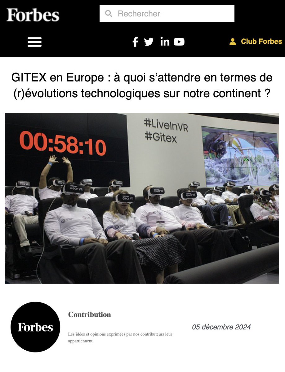 florentroulier's tweet photo. Mon dernier article dans @Forbes au sujet du #GITEXEUROPE qui arrive à Berlin en mai prochain, et qui fait le bilan du @GITEX_GLOBAL de Dubaï, avec @Niji_Digital 
https://t.co/PgImAPmRzO https://t.co/sFXJe1sBNM