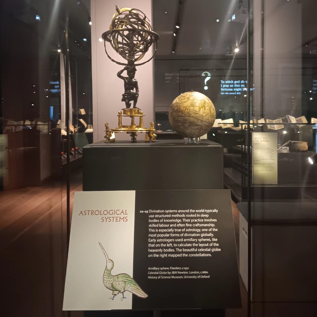 HSMOxford's tweet photo. We had a little field trip to the Weston Library to see the new exhibition Oracles, Omens &amp; Answers, which opened last week! 

See if you can spot the objects from the HSM that are on holiday at @bodleianlibs for this exhibition.

 #WestonLibrary #Divination @bodleianlibs https://t.co/QZBjr2itm5