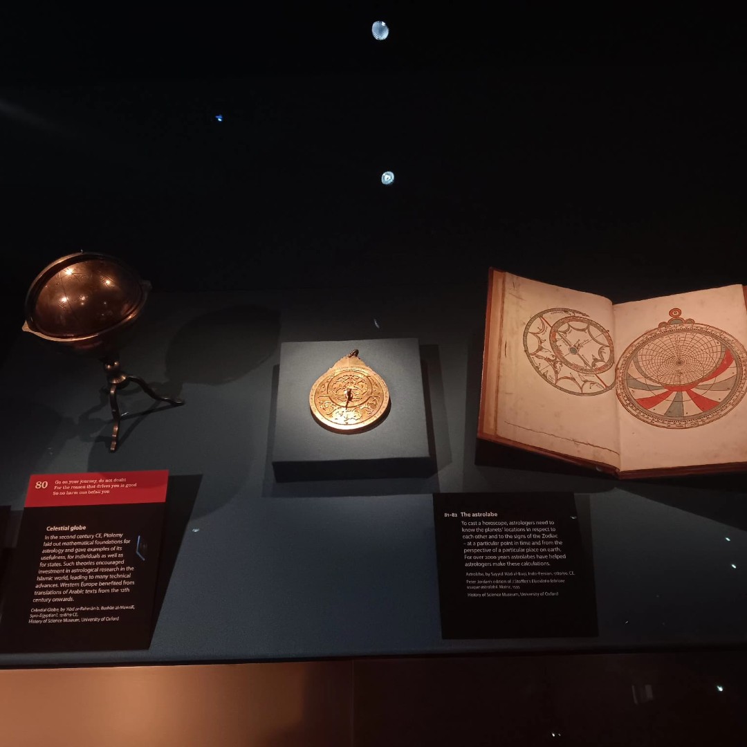 HSMOxford's tweet photo. We had a little field trip to the Weston Library to see the new exhibition Oracles, Omens &amp; Answers, which opened last week! 

See if you can spot the objects from the HSM that are on holiday at @bodleianlibs for this exhibition.

 #WestonLibrary #Divination @bodleianlibs https://t.co/QZBjr2itm5