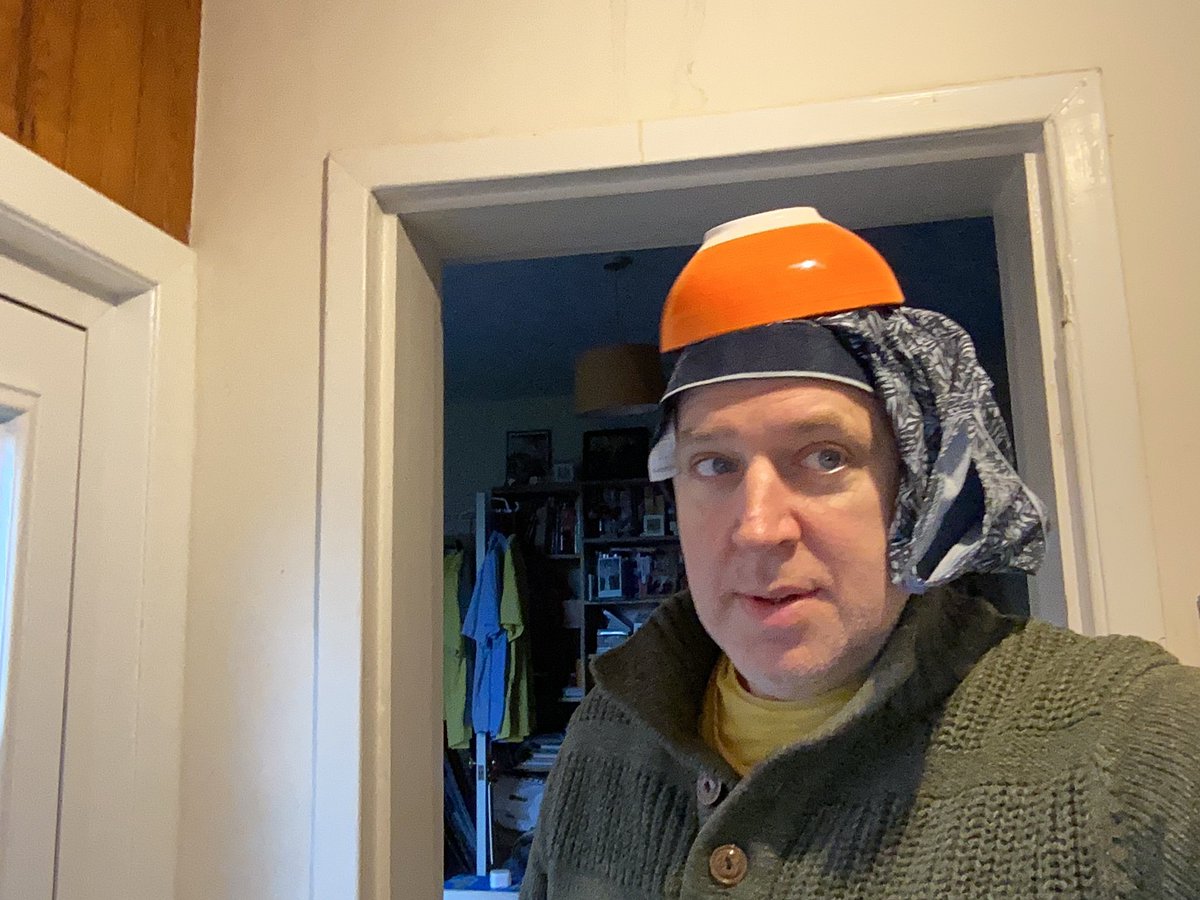 For anyone who needs cheering up this morning here’s a picture of me with some pants on my head and a cereal bowl.