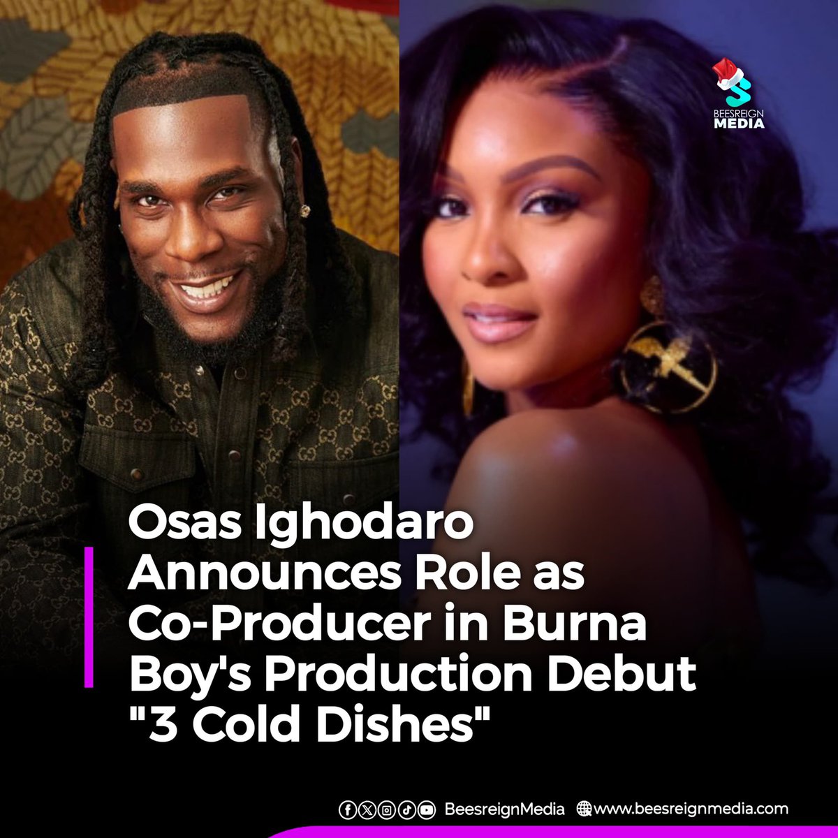 beesreignmedia's tweet image. Osas Ighodaro Announces Role as Co-Producer in Burna Boy's Production Debut "3 Cold Dishes"

Read More On
beesreignmedia.com/osas-ighodaro-…
#beesreignmedia #burnaboy #osas