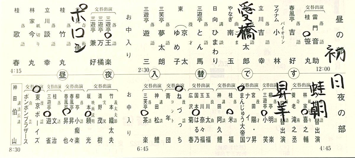 suehirotei's tweet photo. 12月11日の代演情報です。
昼夜入替です。
夜の部に当日券または友の会券でご入場される方へ、当日11時より入場整理券を60枚配布致します。（22席＋お立見）
1階席は前売券で完売しております。
招待券類（友の会は除く）は使用出来ません。
昼の部は、通常通り当日券のみです。 https://t.co/bwHud9Pucj