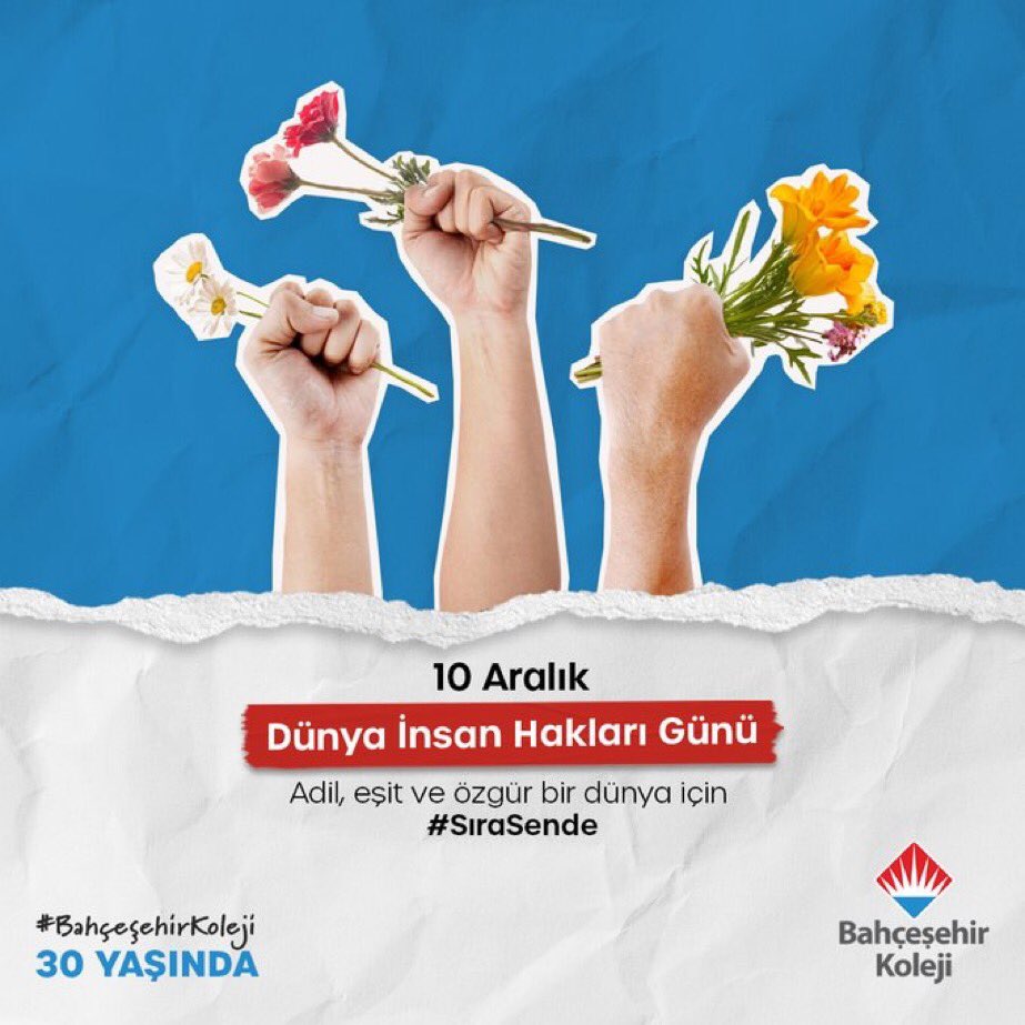 İnsan haklarını savunmak, hepimizin görevi. Bahçeşehir Koleji olarak, yalnızca bugün değil her gün insan haklarına saygılı, eşit ve adil bir dünya için birlikte çalışıyoruz.
 
10 Aralık İnsan Hakları Günü Kutlu Olsun!⚖️
 
#BahçeşehirKoleji
#İnsanHaklarıGünü