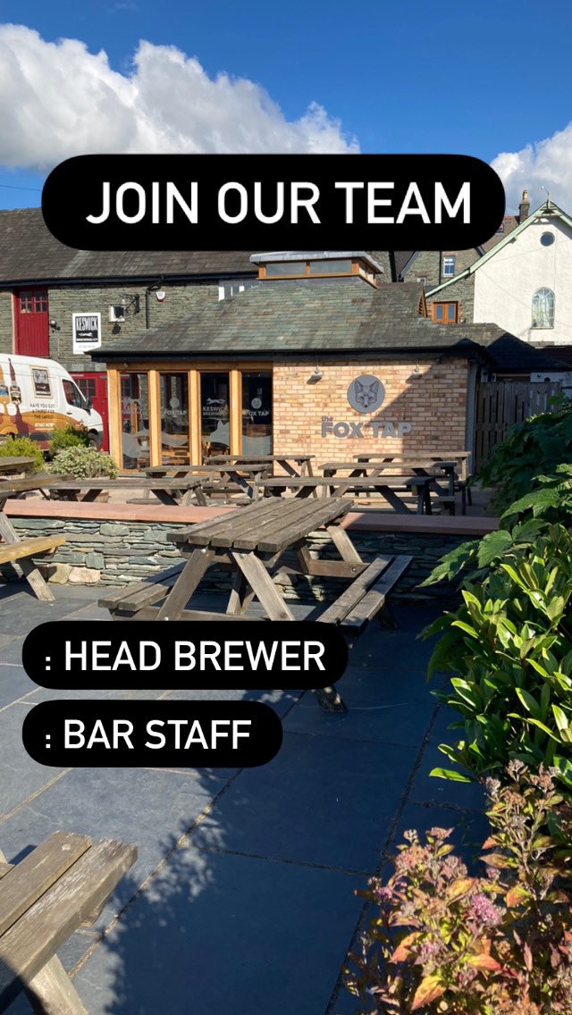 Join our team

: Head Brewer
We are looking for a Head Brewer to join our brew team.

:Bar Staff
Join our Bar team. Full-time position available. 

See website for details