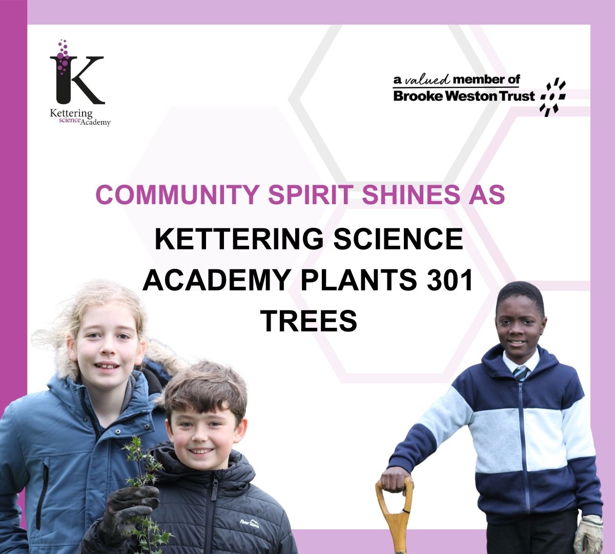 KSAcademy1's tweet photo. 🌱 Huge thanks to our students, staff &amp; amazing volunteers from 7Formation, Rotary Club, Natural ISE, &amp; North Northants Council for helping plant 301 saplings last Thursday!🌳
Stay tuned for our new gardening club in 2024! 💚

#EcoSchools #GreenerFuture #bethedifference https://t.co/WPOadmUg1t