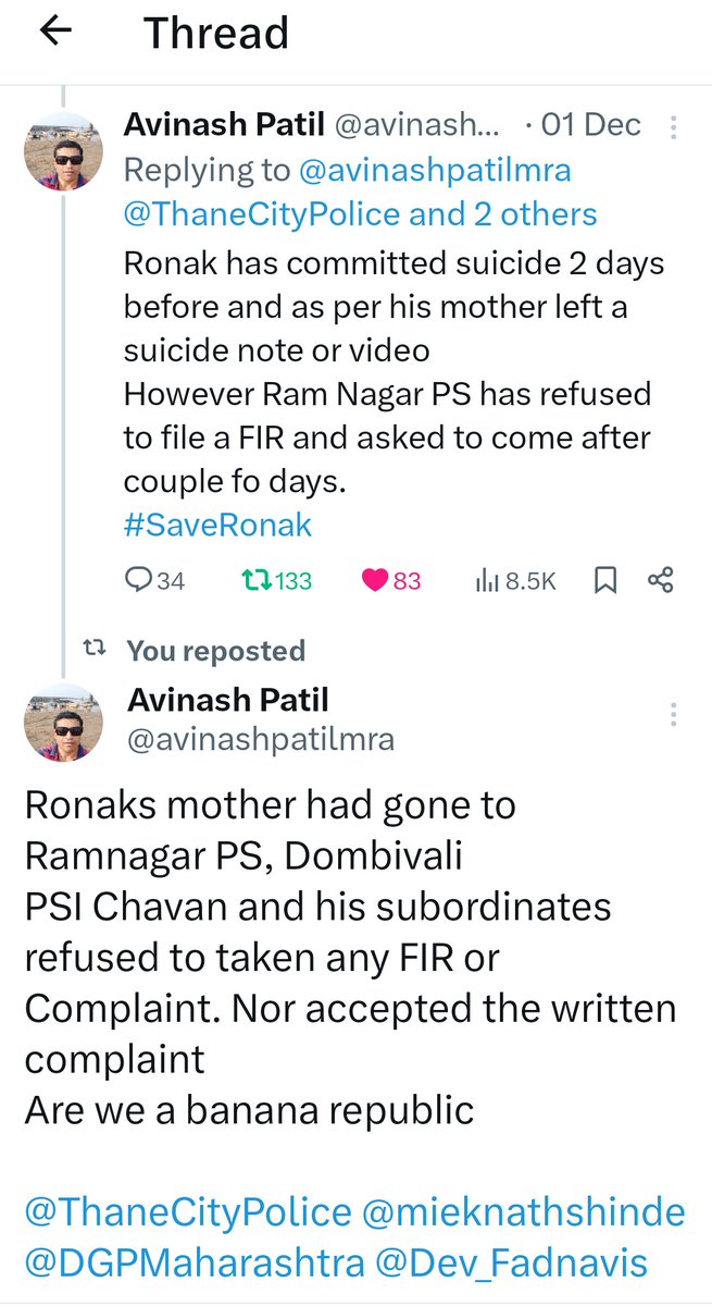 Dr. Vivek Gupta (@vivekg150883) on Twitter photo <a href="/theskindoctor13/">THE SKIN DOCTOR</a> There are many more Atul's fighting such #FalseCases, against their devious wives and In laws,corrupt and biased police,corrupt judiciary and idiot judges in this banana republic. Last week Ronak from Dombivli, Thane committed suicide under pressure of false cases. Justice is Due <a href="/theskindoctor13/">THE SKIN DOCTOR</a> There are many more Atul's fighting such #FalseCases, against their devious wives and In laws,corrupt and biased police,corrupt judiciary and idiot judges in this banana republic. Last week Ronak from Dombivli, Thane committed suicide under pressure of false cases. Justice is Due